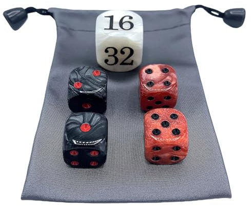 Tsophreniq Cubi raddoppio Backgammon Grandi da 22 mm 4 16MM Dadi 5 Perle Backgammon Set Accessori da Gioco Set Perle Regalo