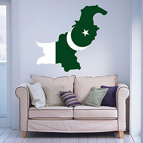 DIYthinker Pakistani Flag Map Of Pakistan Wall Vinyl Sticker Custom Home Decoration Wall Sticker Wedding Decoration Pvc Wallpaper Fashion Design