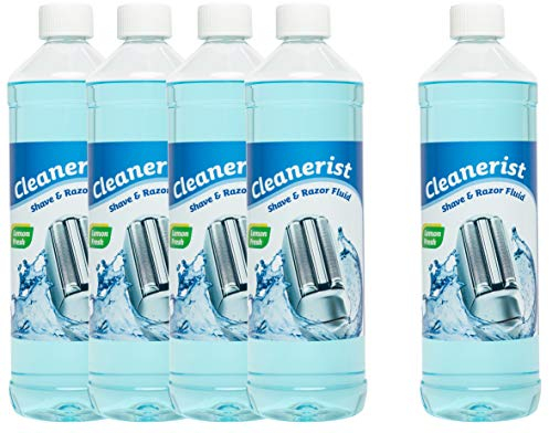 Cleanerist | 5x 1L Scherkopfreiniger Nachfüllflüssigkeit für Braun Clean & Renew (Series 3/5/7/8/9) – Ersatz zum Nachfüllen von 50 CCR Reinigungskartuschen – Rasierer Reinigungsflüssigkeit Lemon Fresh