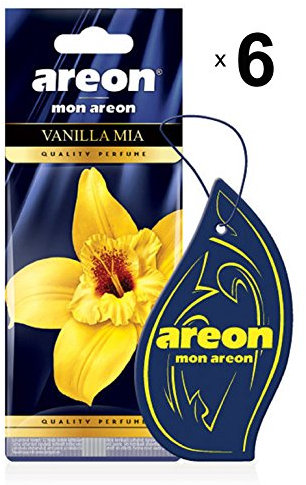 Areon Mon Car Air Freshener Vanilla Mia Sweet Hanging Blue Set Multi Pack of 6