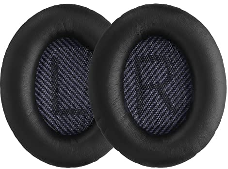 kwmobile 2x Cuscinetto Cuffie Compatibile con Bose Quietcomfort 35 35II 25 15 / QC35 QC35II QC25 QC15 Pad - Cuscinetti Ricambio Cuffie Over Ear Simil Pelle - nero