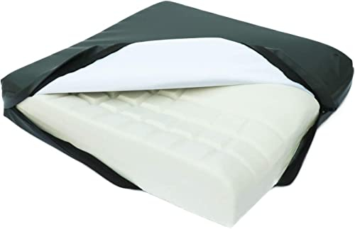 OrtoPrime Cojín Antiescaras Viscoelástico Alta Densidad - 80 Kg/m3 - Asiento Ortopédico con Espuma de Memoria - Cojín Terapéutico Alivia Presiones de Coxis | Silla de Ruedas Oficina y Hogar