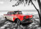 Forwall Fototapete Vlies Wanddeko Auto Oldtimer - Rot Strand Palmen Kuba Havanna Vliestapete Wand Tapete Moderne Wohnzimmer Schlafzimmer Wanddekoration 13334VEXXL 312cm x 219cm