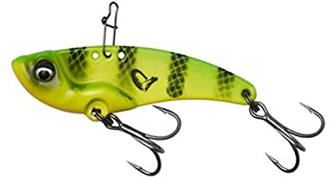 Savage Gear Vib Blade - Langes Wurfblatt mit vibrierender und Blinkender Aktion, ideal für Barsch, Hecht und Zander im Süß- und Salzwasser, ultrascharfe Dreifachhaken Firetiger 4,5 cm