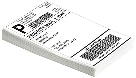 Phomemo Versandaufkleber 4×6 DHL Etiketten, Thermopapier Versandetiketten für Labeldrucker Wasserfester Etiketten Papier (Weiß 100 Stück)