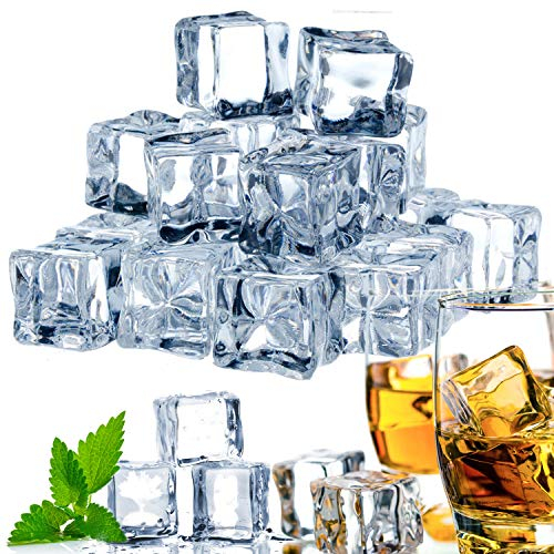 AMZ GZLCEU 70 Pièces Glaçons Artificiels en Acrylique, Faux Glaçons Reutilisables Transparent en Plastique pour La Décoration De La Maison Mariages Photographie Vases(20mm 25mm)