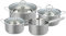 alpina 8711252173900 - Set di 7 pentole in acciaio inox con coperchio, lavabili in lavastoviglie, tutte le fonti di calore, colore: grigio argento