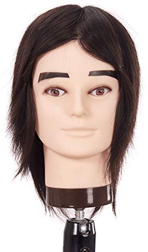 Schaufensterpuppe Kopf MäNnlich, Schaufensterpuppe Kopf mit Bart Männer Perücke Kopf Modell Praxis Färben Schneiden Friseur Training Puppe zum Schneiden Friseur