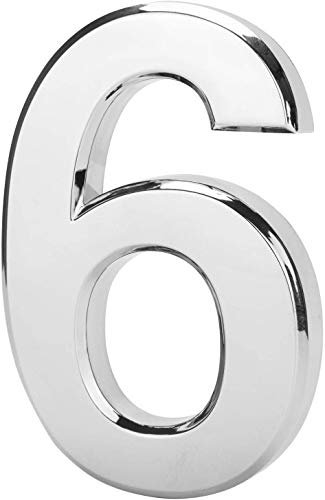 TopE Silver Waterproof 3D Number Stickers - Self Adhesive House Room Door Number for Home Apartment Cabinet Table Mailbox Outdoor Indoor Use