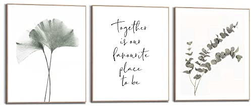 REINDERS Bilder Set, Together, Schlafzimmer, Poster, Wanddeko, Room Decor, Holz, Grün, 3-er Set