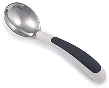 NRS Healthcare Kura Care Easy Grip Adult Soup Spoon, White and Black