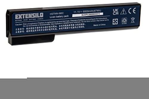 EXTENSILO Akku kompatibel mit HP ProBook 6360b, 6460b, 6465b, 6470b, 6475b, 6560b, 6565b, 6570b Notebook (6000mAh, 11,1V, Li-Ion)