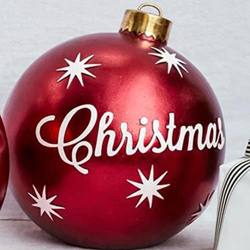 Aufblasbare Weihnachtsdekoration Ball, 50 cm, PVC, riesiger aufblasbarer Ball, Xmas aufblasbare Kugeln Weihnachtskugeln Ornament Hof, Kunst, Garten, Zuhause, Terrasse,