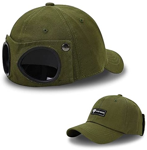 Shengou Fliegermütze mit Brille,Fliegerkappe mit Brille,Kappe mit Brille Unisex,Trucker Mütze New Era,Katzenohr Baseballmütze,Outdoor Schirmmütze,Baseballmütze Damen Sommer