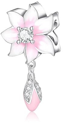 Charm Fiore ciliegio Rosa in argento 925 - Les Folies per Pandora