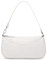Right 20 Damen Umhängetasche Klein Weiß Mini Schultertasche mit Perlenkette 90s Handtasche Frau Vintage Shoulder Mini Handtasche Clutch Geldbörse Messenger Bag