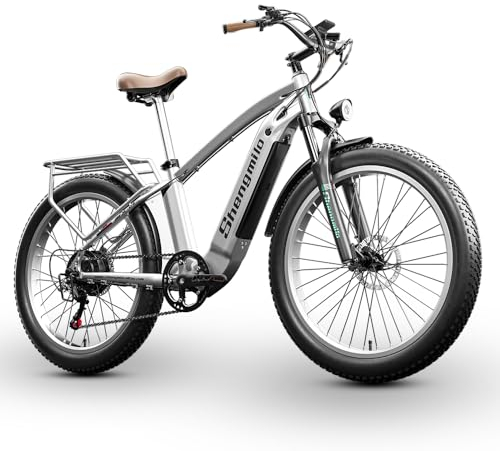 Shengmilo S700 2 * 1OOOW,Doul Motor E-Bike, 80NM x 2,26 Zoll, 3.0 Fat Reifen Elektrofahrrad, 48V 840WH Akku mit abnehmbarem Li-Ion-Akku, 7-Gang E Bike Herren und Damen,COC,CE