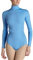Lifup Damen Ballettanzug Langarm Body Gymnastikanzug Ballett Trikot Einteiler Bodysuit mit Rollkragen Blau 2XL