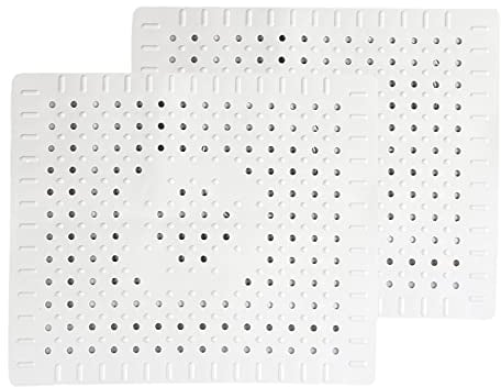 sinzau Alfombrilla antideslizante para fregadero, 2 unidades, 31 x 26 cm, color blanco