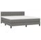 vidaXL Boxspringbett mit Matratze Doppelbett Polsterbett Bettgestell Lattenrost Bett Bettrahmen Hotelbett Schlafzimmerbett Dunkelgrau 180x200cm Stoff