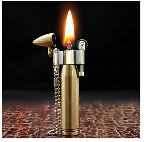 XOTAK Bullet Retro-Feuerzeug, Mini-Taschenfeuerzeug, winddichtes handgemachtes Retro-Kerosin-Feuerzeug, Geschenk for Männer (Color : C)