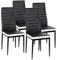 Belfoyer, Set mit 4 Stühlen aus Leder, Weiß, Esszimmerstuhl, Sonnenliege, minimalistisches Design (4, Hauptteil Schwarz und Weiß)