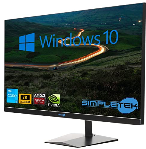 SIMPLETEK - All in One i3 10th Gen AiO 27 2K Windows 10 Pro 64GB RAM SSD 4TB with GPU GTX1660 6GB WiFi6 + BT 5.2 + Webcam | Ideal for Editing/Gaming