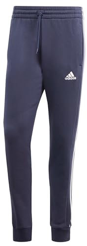 adidas Herren Essentials Fleece 3-Stripes Tapered Cuff Pants, Legend Ink, XXL