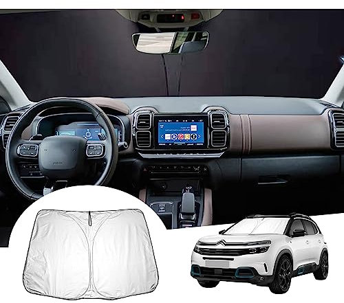 GAFAT Compatible con Citroen C5 Aircross/Hybrid 2017-2024 2025 Parasol para Parabrisas Interior, C5 Aircross 2023 Parasol, Protección UV, C5 Aircross Accesorios