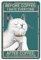 CREATCABIN Weiße Katze Blechschild Kaffee Metallschilder Vintage Plaketten Retro Poster Galerie Wandkunst Druck Dekor Hängende Eisenmalerei Zitaten Für Badezimmer Cafés Kneipen Geschenke 8x12inch