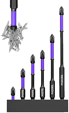 6 pièces Forets antidérapants améliorés et résistants aux chocs, D1 Anti-Slip And Shock-Proof Bits With Phillips Screwdriver Bits, Perceuse Magnétique Haute Dureté, Tête De Vis Antichoc