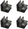 INCREWAY Morsetto per vetro, 4 pezzi, clip regolabili a 90 gradi, staffa di supporto per mensola in vetro in lega di alluminio, connettore per vetro spesso 8-10 mm, nero