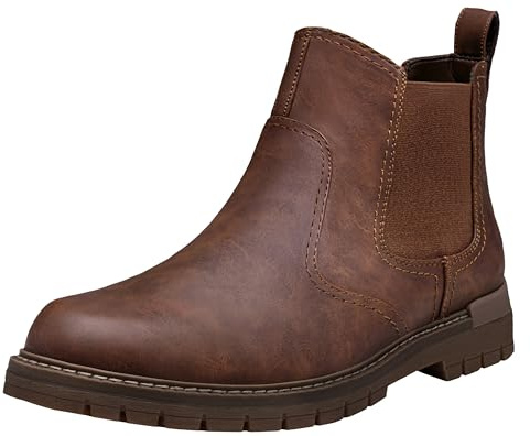 Jousen Chelsea Boots - Botas ligeras para hombre, botas clásicas sin cordones, botas casuales para hombre, 8120a-marrón, 44 EU