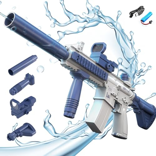 Elektrische Wasserpistole,Wasserpistole Elektrisch,Elektrische Wasserpistole für Erwachsene,Automatische Wasserpistole,Combat Water Gun,Wassergewehr Pistole,Große Spritzpistole
