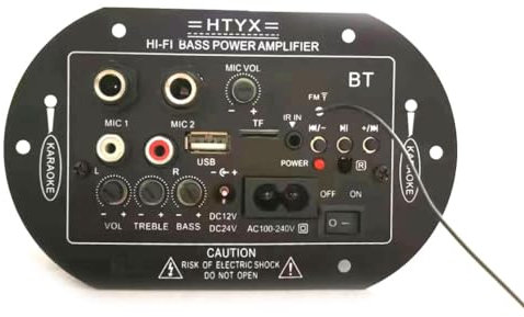 Doxiuyo Carte D'Amplificateur avec Amplificateur Audio Optique Bluetooth, Lecteur USB TF, Caisson de Basses Audio pour Maison et Voiture (Prise UE)