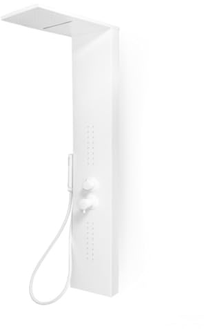 Ogomondo Colonna Doccia Attrezzata Easy in Acciaio Bianco Con Cascata 150x23x53