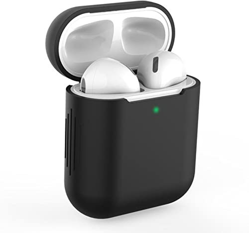 Accesorios Para compatible with Iphone Auriculares para estuches Estuche blando Silicona anticaída para Adecuado Protector inalámbrico de 1/2 generación Divisor De Auriculares (Black, One Size)