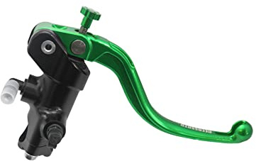 Pompa Freno - Lavorata CNC - 16X16 Con Corpo Pompa Anodizzato, Leva Fissa Corta Verde (Pomello+Leva) per KTM SX (CC 125) 2023-2025