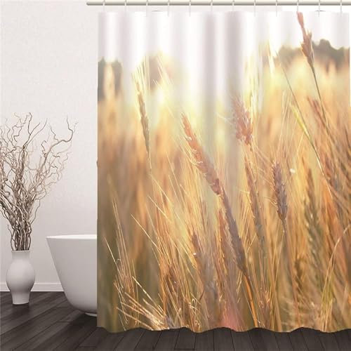 Duschvorhang 120x180 Stroh Shower Curtains Anti Schimmel Duschvorhänge Stroh Bad Vorhang, Für Badezimmer Badewanne Textil Waschbar Wasserdicht, E904