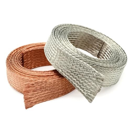 TYNXK Manchon De Câble Câble tressé en cuivre étamé 1M/5M, Gaine métallique Extensible de 2 mm à 30 mm, blindé Manchon De Câble Gaine(Tinned Copper,2MM_5 Meters)