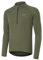 BERGRISAR Halb-Reißverschluss Radtrikot Fahrradtrikot für Herren Langarm MTB Mountainbike Trikots Loose-fit Armee-Grün Klein