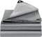 EEATUZTL Lonas Impermeables Exterior 4x6m, Lonas de Exterior Reforzado PE con Ojales, Duradera Toldo Impermeable para Jardín, Piscinia, Terrazas, Vehículos, Coche, Muebles, Leña (Plata)