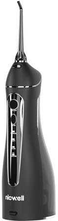 Water Dental Flosser Teeth Pick - Nicwell USB Rechargeable Cordless Oral Irrigator 4 Modes Electric Tooth Flosser IPX7 Waterproof Floss Deep Cleaning Gum Flossing Portable Picks for Travel Home Use
