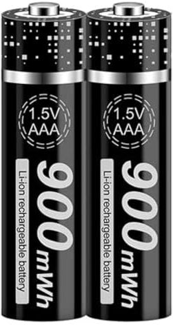 TLYA 1.5V AAA Lithium Li-Ion Rechargeable Batteries 1.5V AAA Li-Ion Battery 900Mwh, 2 Pack