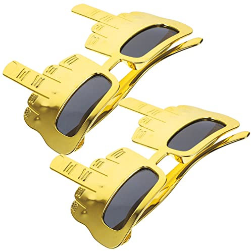 Cabilock 2 Stück lustige Brille urlaub lustige sonnenbrille Erwachsene runden scherzen Gläser Kostümbrille partyfarbene brille Fingerbrille lustige partybrillen Stk Golden