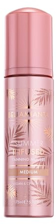 Bellamianta Summer Infused Luxury Tanning Mousse Medium, Vegan Fake Tan | Hyaluronic Acid and Superfruit Formula, Cruelty-Free, Alcohol Free, 175ml