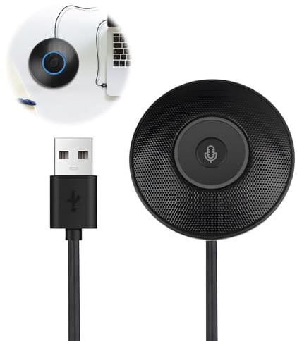 Microfono USB per conferenze, microfono PC a condensatore omnidirezionale a 360° per PC e portatile Plug & Play, riduzione del rumore, ideale per riunioni online, zoom, lezioni, streaming e giochi