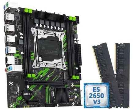 Kit de Placa Base X99 PR9 LGA 2011-3, CPU Xeon E5 2650 V3 y DDR4 de 16 GB (2 x 8 GB), Combo USB 3.0 Opcional(Motherboards)