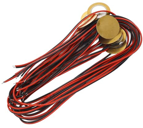 27mm Messing Piezo-Scheiben mit Draht für Akustikgitarre und Drum | Leichte Erkennung bei 4,6 kHz Resonanz, robuste Messinglegierung, vielseitig für Saiteninstrumente und Schlagzeug