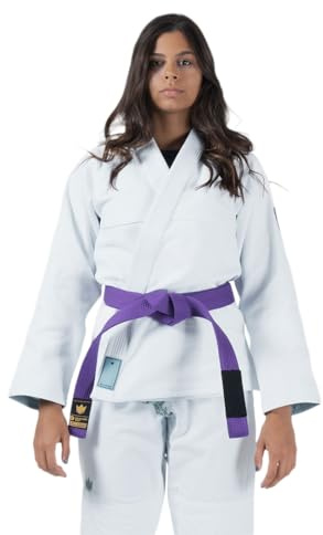 KINGZ Balistico 4.0 Women’s Jiu Jitsu Gi – White, IBJJF 2024 Legal, Pearl Weave Jacket & 8 oz Ripstop Pants